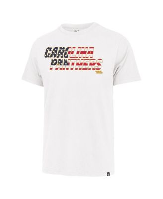 Men's White Carolina Panthers Flag Script Franklin T-Shirt