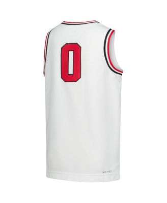 Big Boys and Girls White Ohio State Buckeyes Replica Basketball Jersey