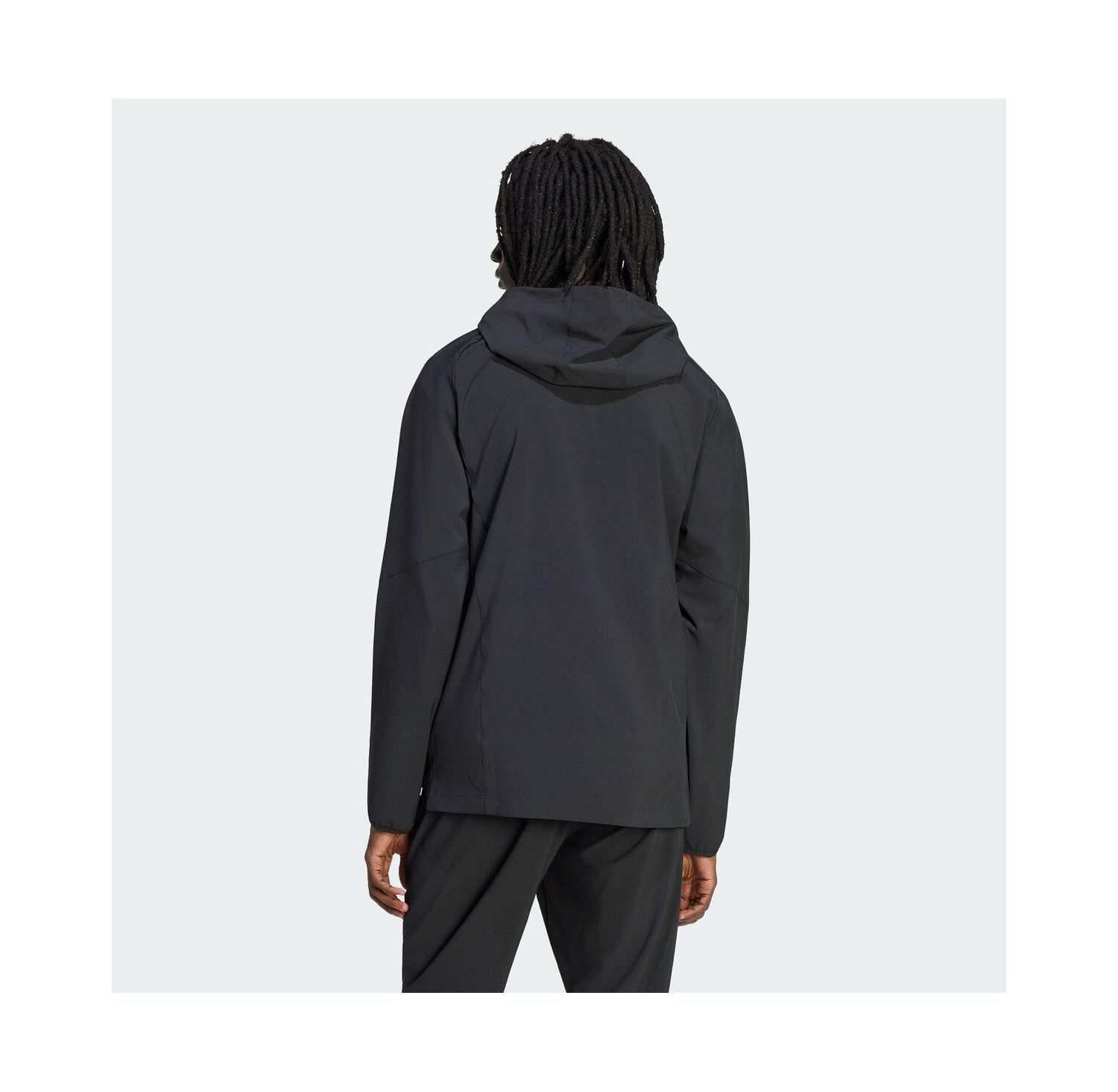 Men's Black LAFC Tiro Travel Full-Zip Hooded Windbreaker