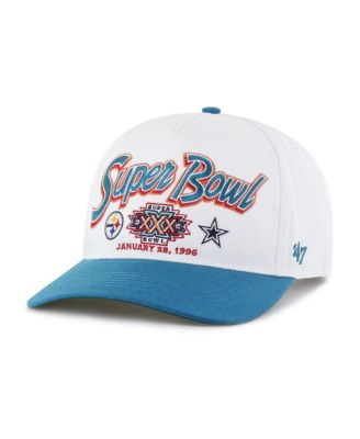 Men's White/Teal NFL Multi-Team Throwback Dueling Logos Adjustable Hitch Hat