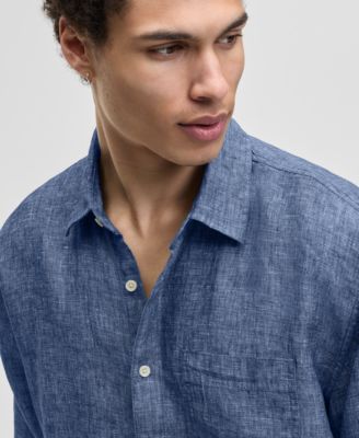 Men's Devin Long-Sleeve Linen Shirt