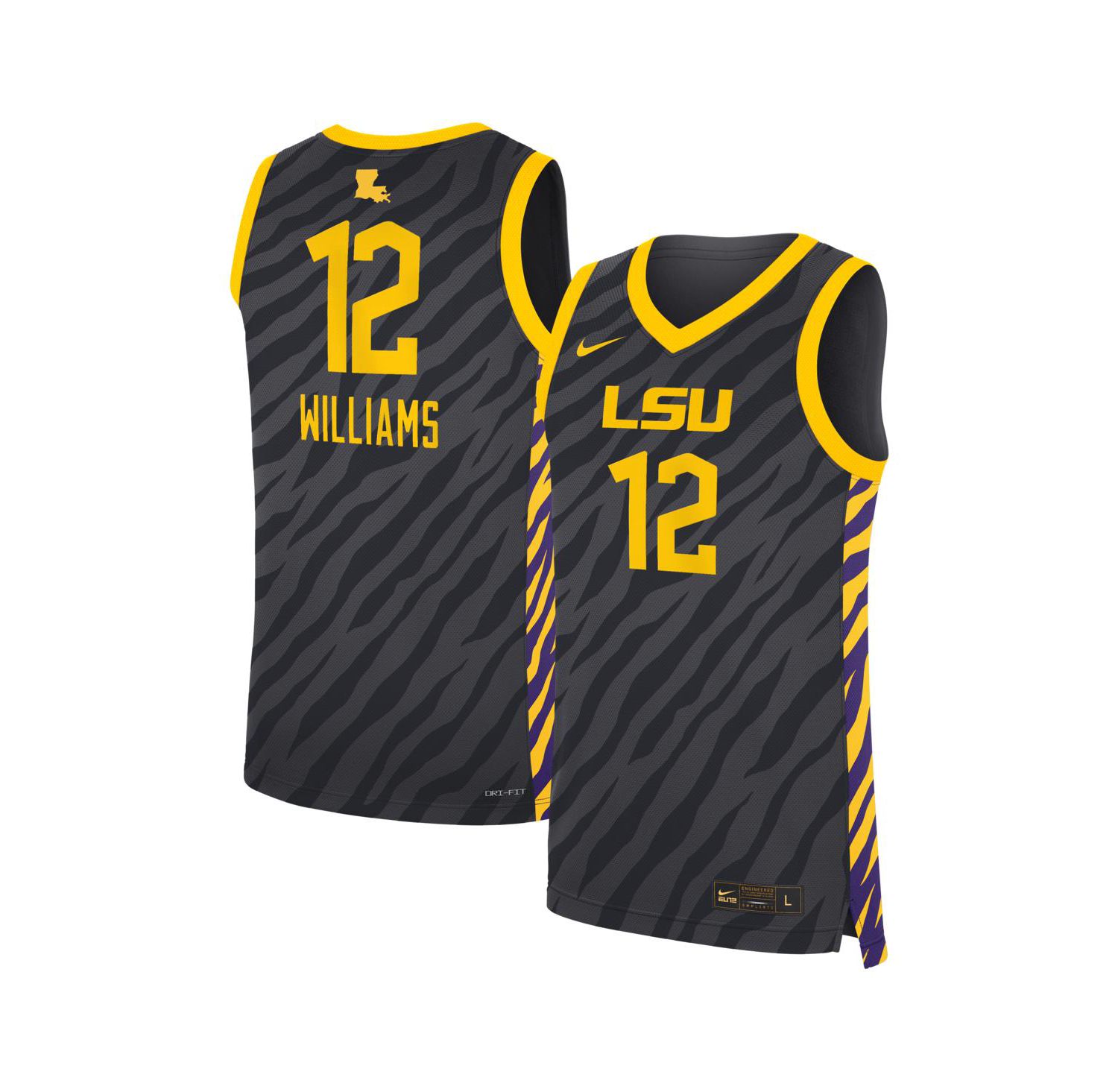 Men's & Women's Mikaylah Williams Anthracite LSU Tigers Replica Basketball Jersey