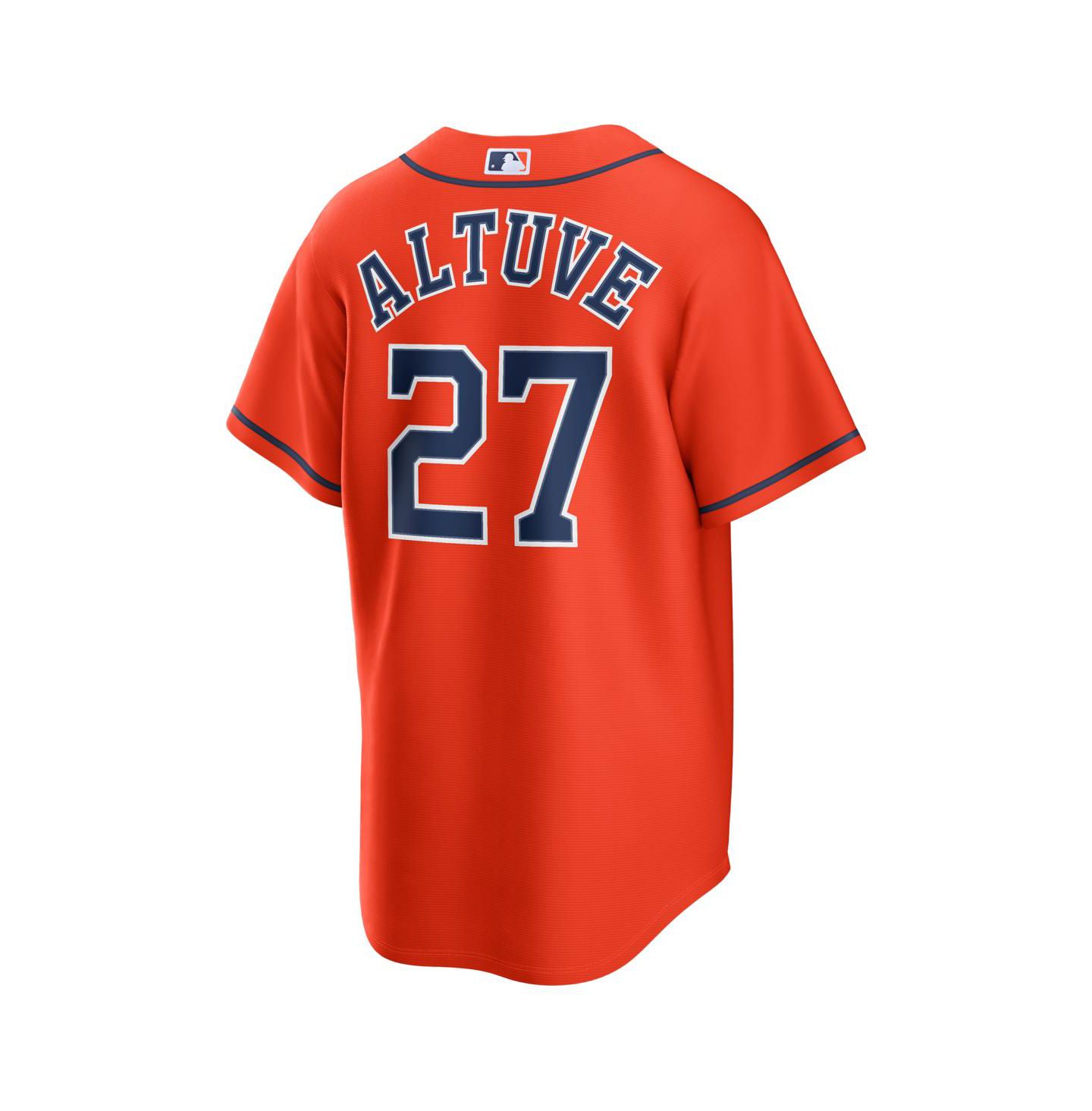 Мужской топ Nike Jose Altuve Orange Houston Astros Alternate Replica Jersey — фото 4