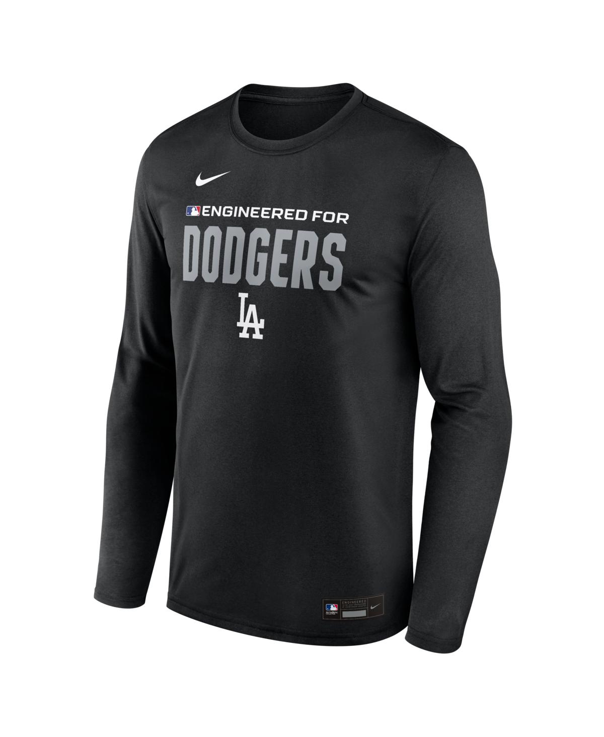 Nike Men's Black Los Angeles Dodgers Authentic Collection Legend Dri-fit Long Sleeve T-Shirt