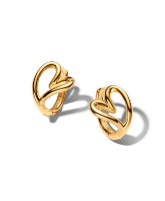 Organically Shaped Heart Small Hoop Earrings