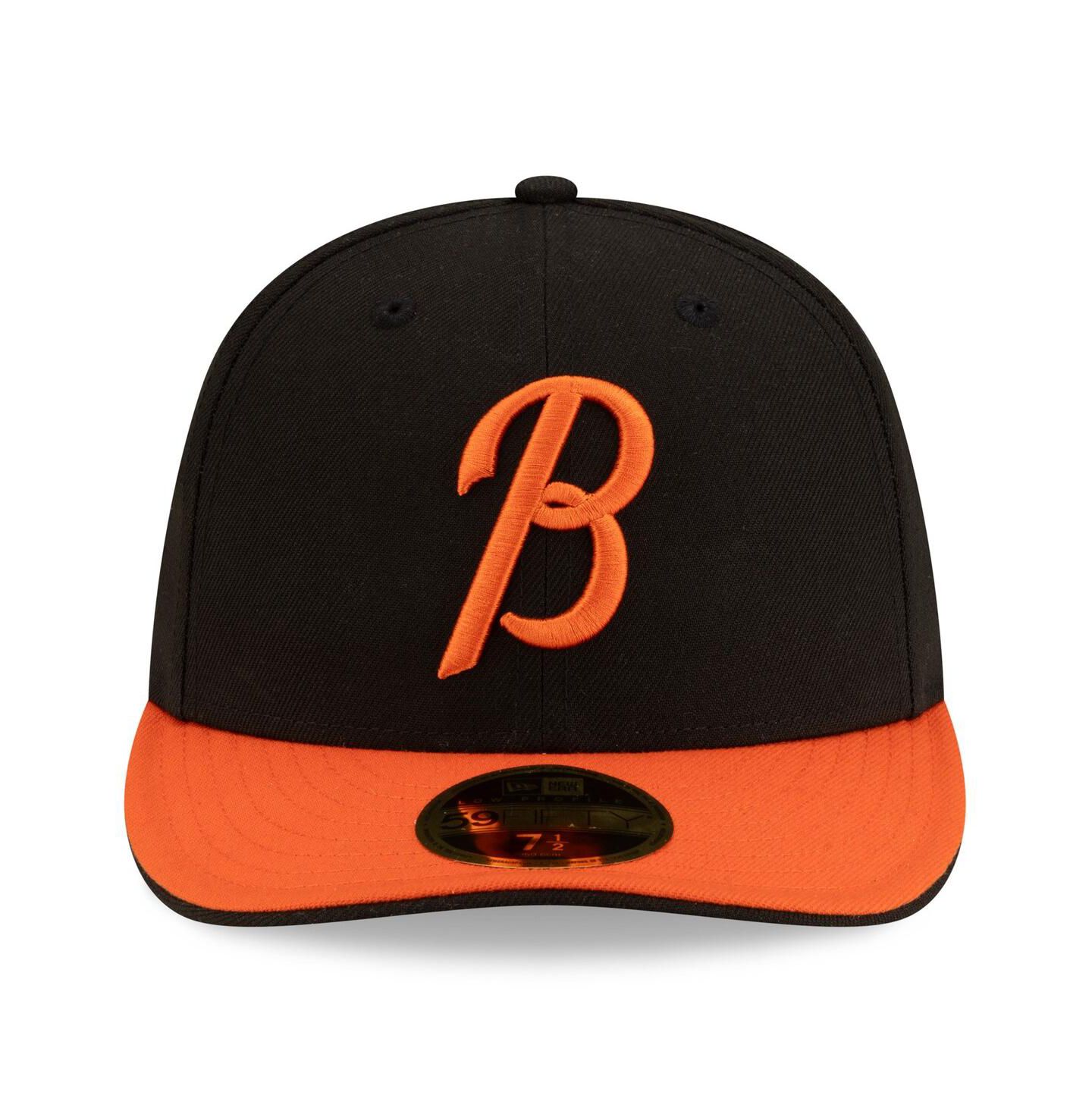 Мужская кепка New Era Black/Orange Baltimore Orioles Authentic Collection Low Profile 59FIFTY Fitted Hat — фото 2