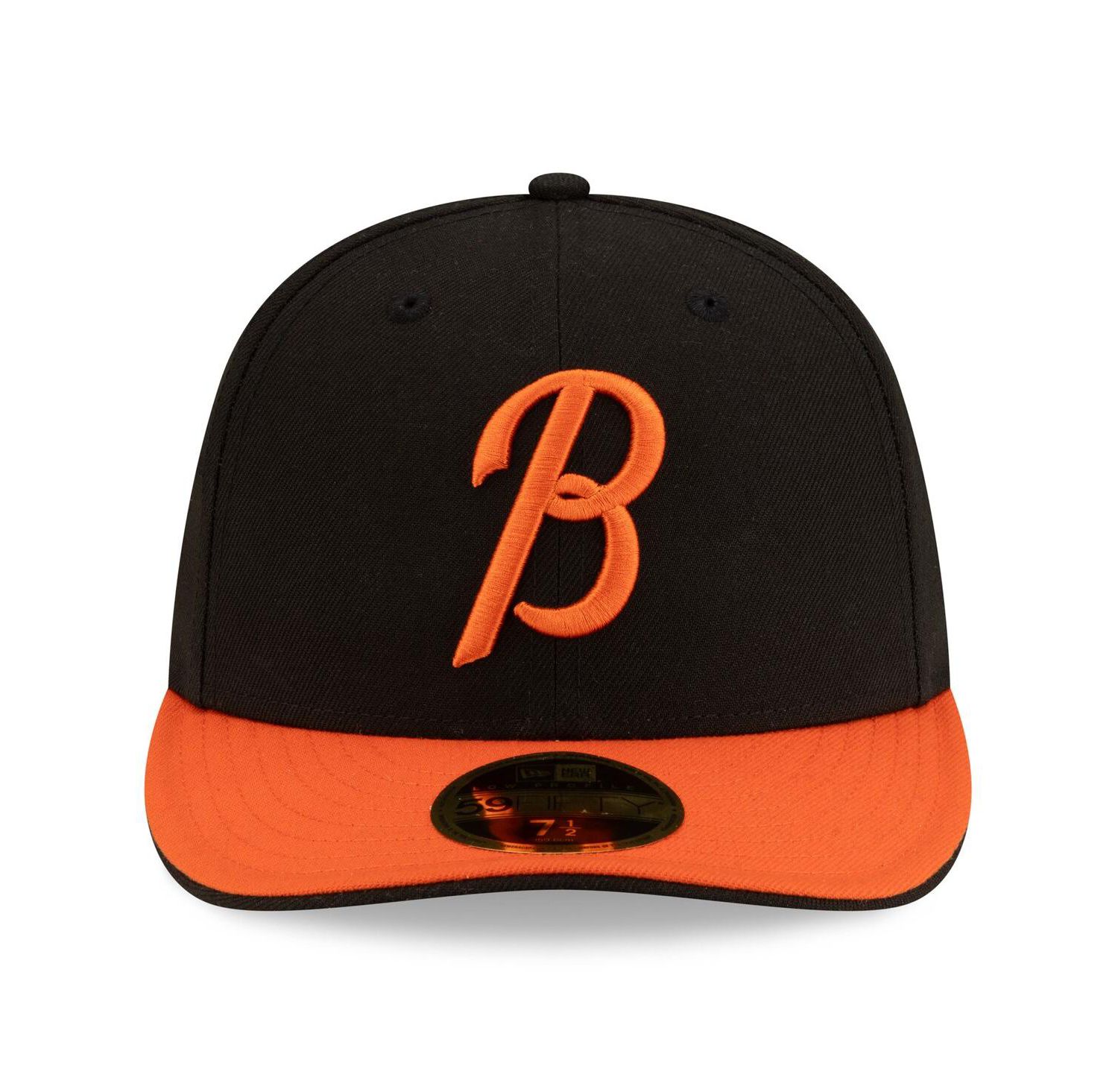 Men's Black/Orange Baltimore Orioles Authentic Collection Low Profile 59FIFTY Fitted Hat