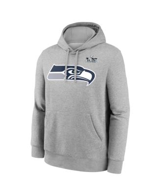 Men's Jaxon Smith-Njigba Heather Gray Seattle Seahawks Super Bowl LX Patch Name & Number Hoodie