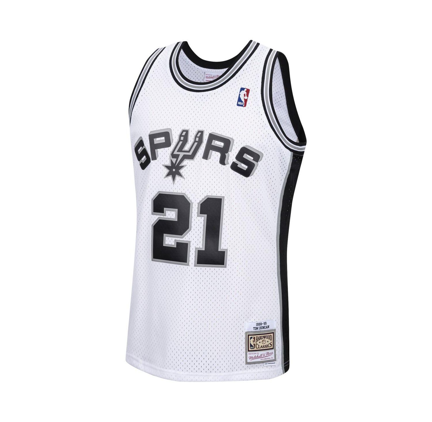Men's Tim Duncan White San Antonio Spurs 1998-99 Hardwood Classics Swingman Jersey