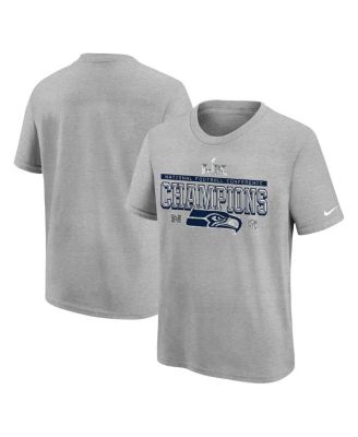 Big Boys and Girls Gray Seattle Seahawks 2025 NFC Champions Locker Room Trophy Collection Authentic T-Shirt