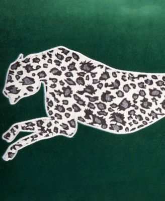 Embroidered Velvet Cheetah Decorative Pillow, 18" x 18"