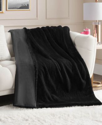 Big Fluffy Solid Faux Fur Throw, 50" x 70"