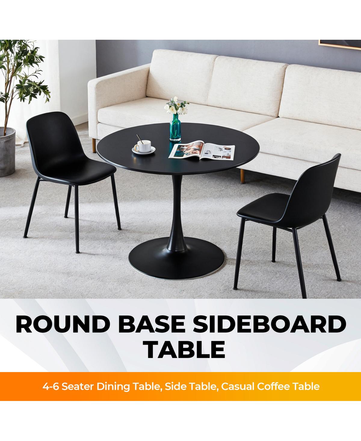 Streamdale Furniture Tulip Dining Table - Mid-century Round Mdf Top, Seats 4-6