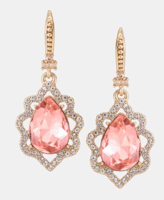 Pav&eacute; & Pear-Shape Crystal Drop Earrings