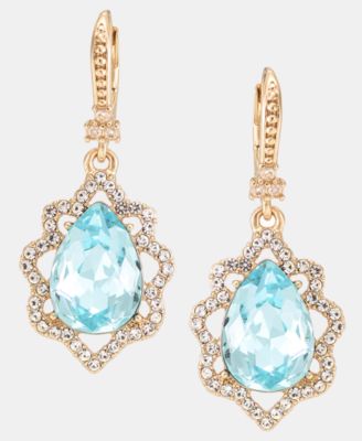 Pav&eacute; & Pear-Shape Crystal Drop Earrings