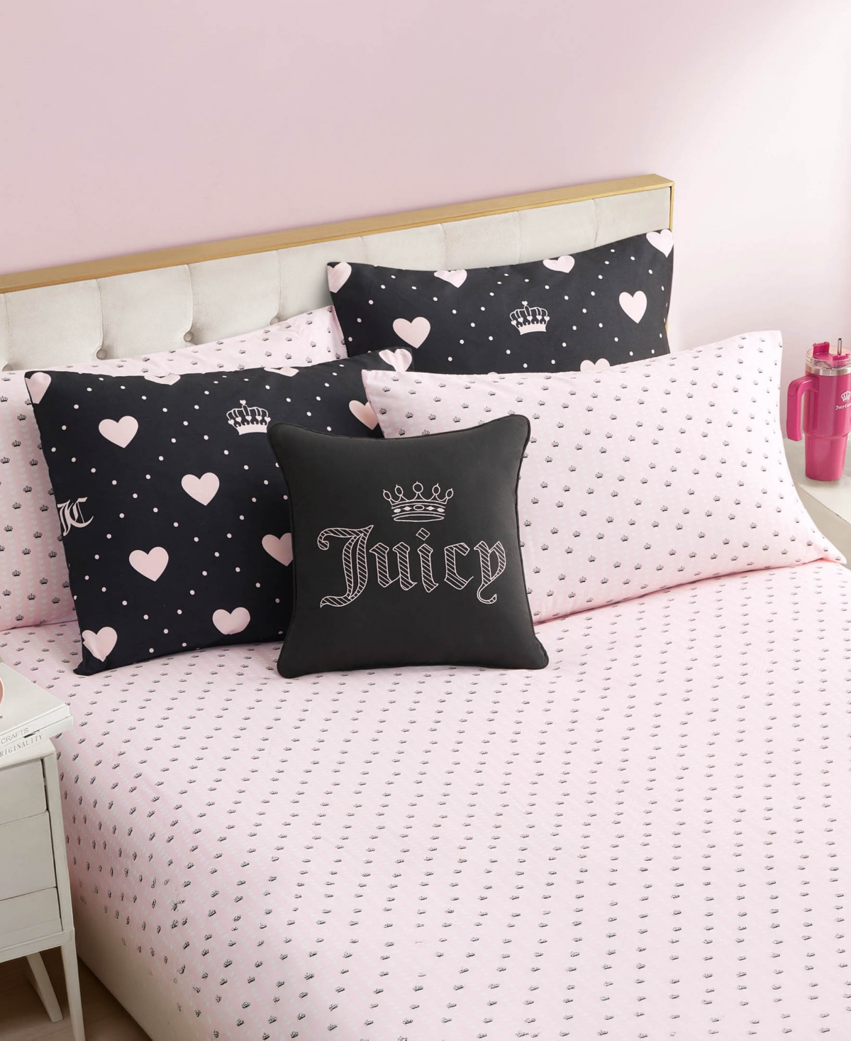 Juicy Couture Hearts Diamond Bed in a Bag 8-Pc. Comforter Set