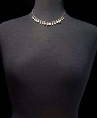 Crystal & Imitation Pearl Shaky Statement Necklace, 16" + 3" extender
