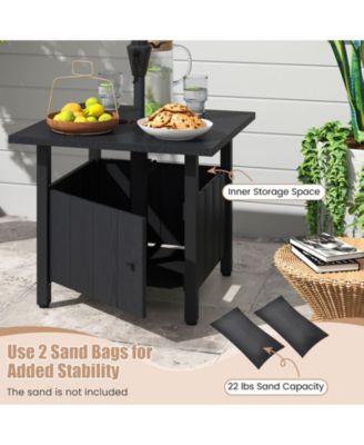 Outdoor Side Table w/ 1.89'' Umbrella Hole Patio Umbrella Table Base Stand