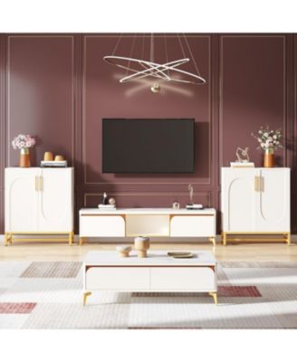 Buffet Cabinet with 4 Doors and Adjustable Shelves