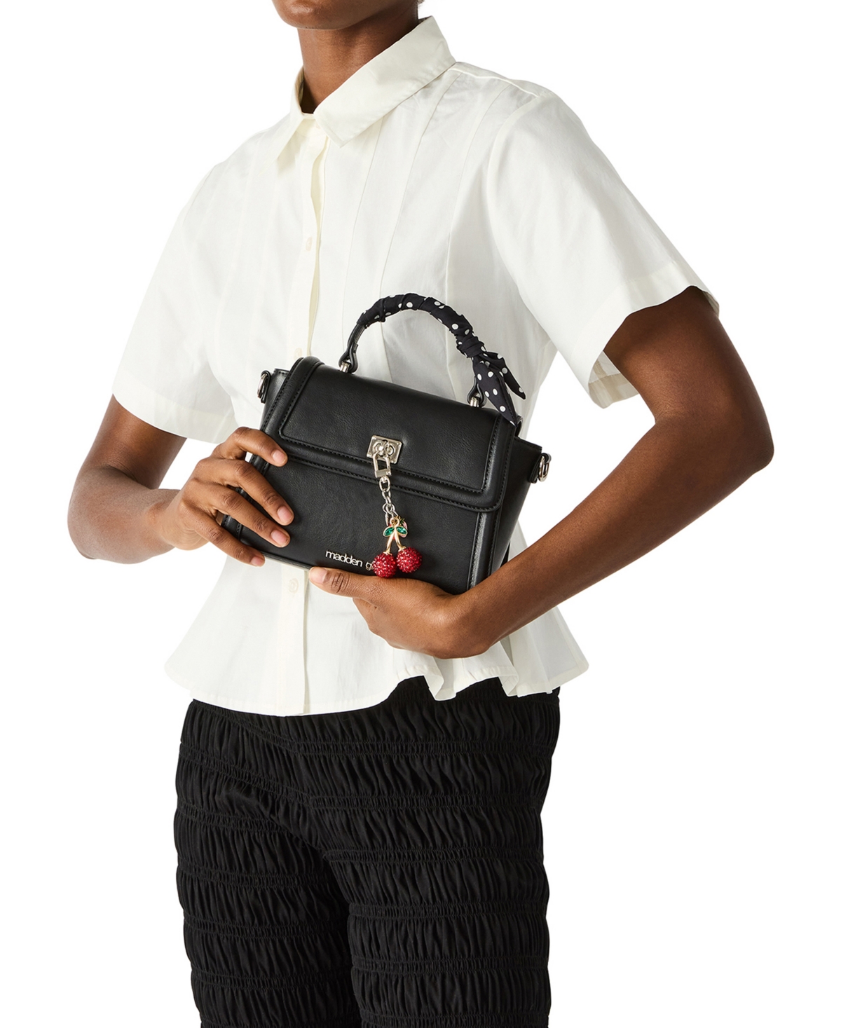 Madden Girl Leahs Straw Top Handle Bag