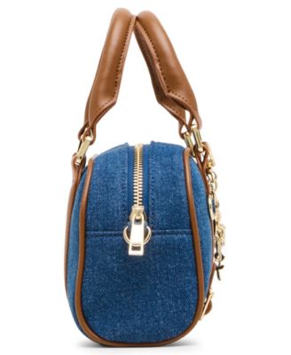 Bryced Denim Small Bowler Satchel Bag