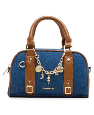 Bryced Denim Small Bowler Satchel Bag