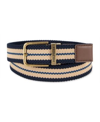 Men's Two-In-One Reversible Striped Stretch Cord Belt
