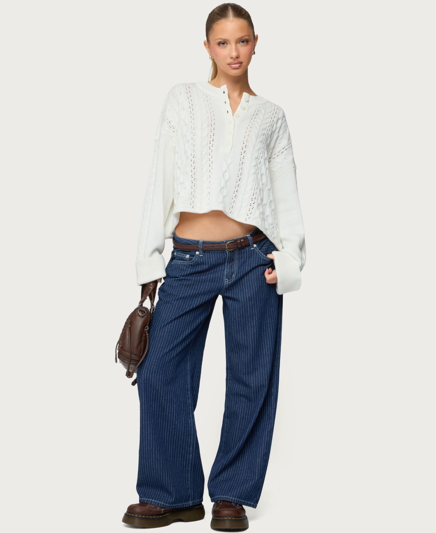 Women's Marianna Button Cable Knit Sweater
