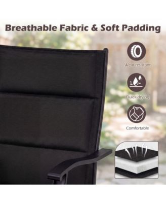 Padded Patio Swivel Chairs Set of 4 Ergonomic Outdoor Dining Chairs