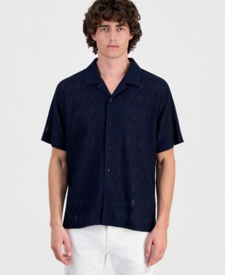 Men's Coastal Crochet Resort Knit Shirt