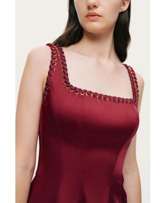 Women's Embellished Square-Neck Midi Dress