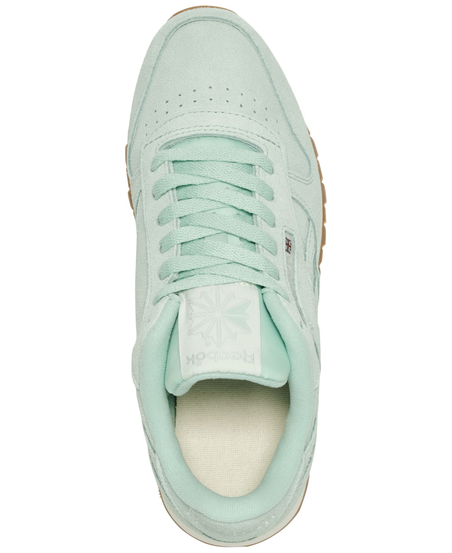 Женские кроссовки Reebok Classic Leather Suede Casual, цвет: Бирюзовый / Белый — фото 4