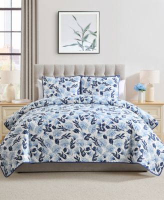 Whisper Floral 3-Pc. Quilt Set, King