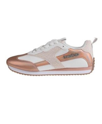 Women's Sneaker with Lurex Upper and bebe Rhinestone Hardware