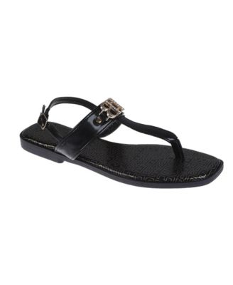 Women's Fashion with Double B Hardware and Repeat Logo Sock Lining Sandal