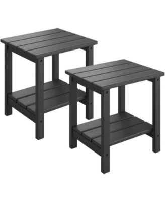 Adirondack Outdoor Side Table Patio Side Tables for Outside, All-Weather End Table for Patio Pool Deck Indoor Backyard