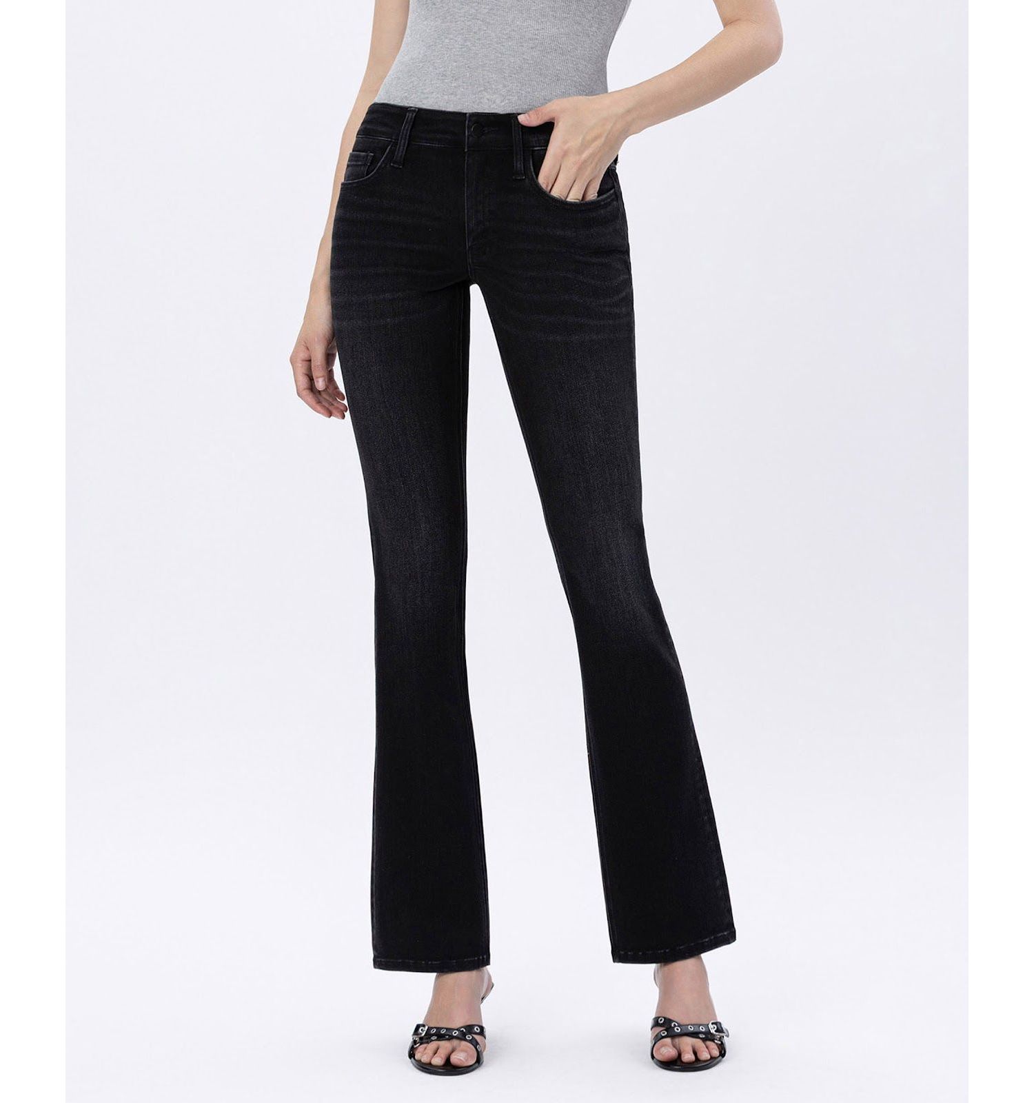 Women's Mid Rise Full Length Bootcut Jeans
