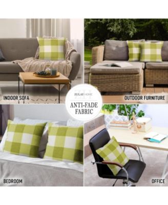 2 Pack Buffalo Plaid Throw Pillow Outdoor & Indoor Covers 18x18 inches