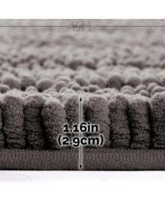 Soft Shaggy Microfiber Ultra Absorbent Bathroom Rug (47"x17")