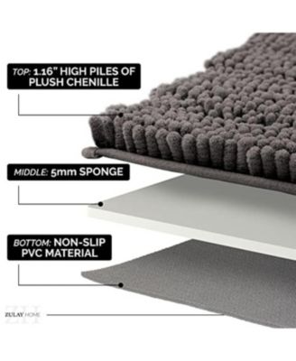 Soft Shaggy Microfiber Ultra Absorbent Bathroom Rug (20"x32")