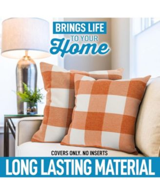 2 Pack Buffalo Plaid Throw Pillow Outdoor & Indoor Covers 16x16 inches