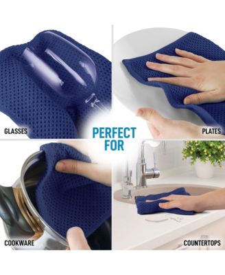 6 Pack 100% Cotton Waffle Weave - 12x12” Super Absorbent Dish Towels for Kitchen