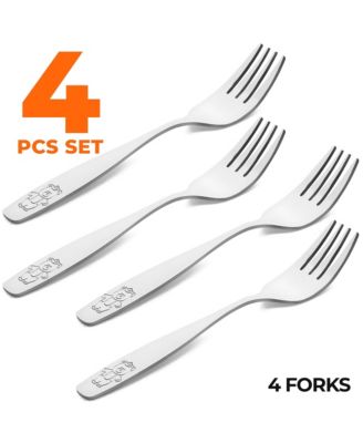 Kids and Toddler Cutlery Set Designed For Self Feeding - 4 Piece Fork
