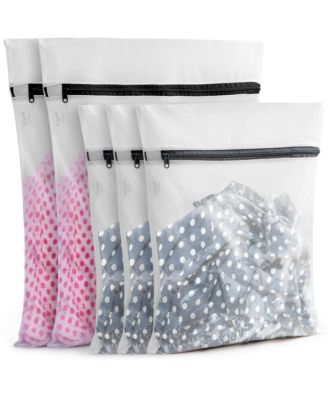 5 Pack Reusable Mesh Laundry Bags for Delicates  (2 Large, 3 Medium)