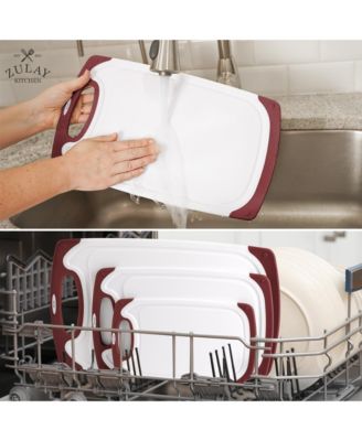 Zulay Kitchen 3 Piece Set Non Slip Kitchen Cutting Board With Juice Groove