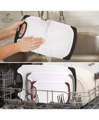 3 Piece Set Non Slip Kitchen Cutting Board With Juice Groove