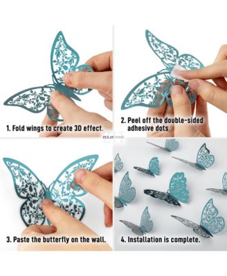 3D Removable DIY Butterfly Wall Decor with 3 Wing Designs (48pcs)