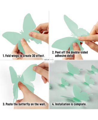 Removable DIY 3D Butterfly Wall Decorations (24pcs with 3 Different Sizes)