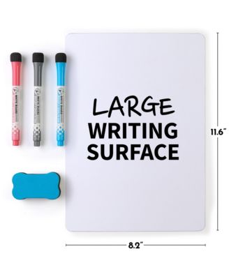 12x8" Magnetic Whiteboard for Fridge - Mini Magnetic Dry Erase Board Sheet with 3 Colored Markers and Eraser