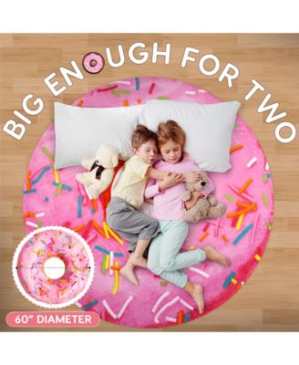 Double Sided Donut Blanket - Holiday Novelty Soft Flannel Round Blankets Premium 280 GSM (60 inches)